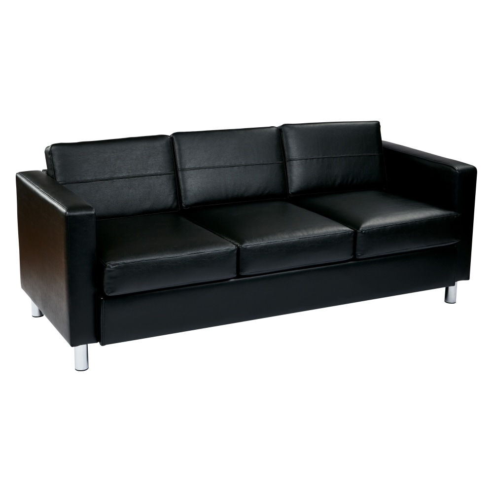 Office Star Avenue Six Pacific Sofa, Black/Silver MPN:PAC53-V18