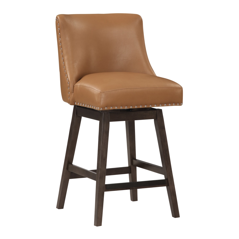 Office Star Granville Faux Leather Swivel Counter Stool, Camel MPN:GVL26GY-PD25