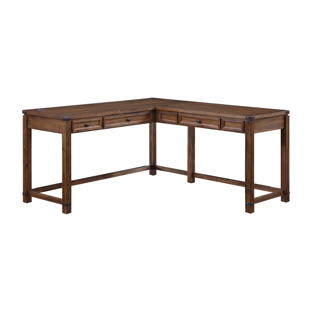 Office Star Baton Rouge 60inW L-Shaped Computer Desk, Brushed Walnut MPN:BTL2937-BR