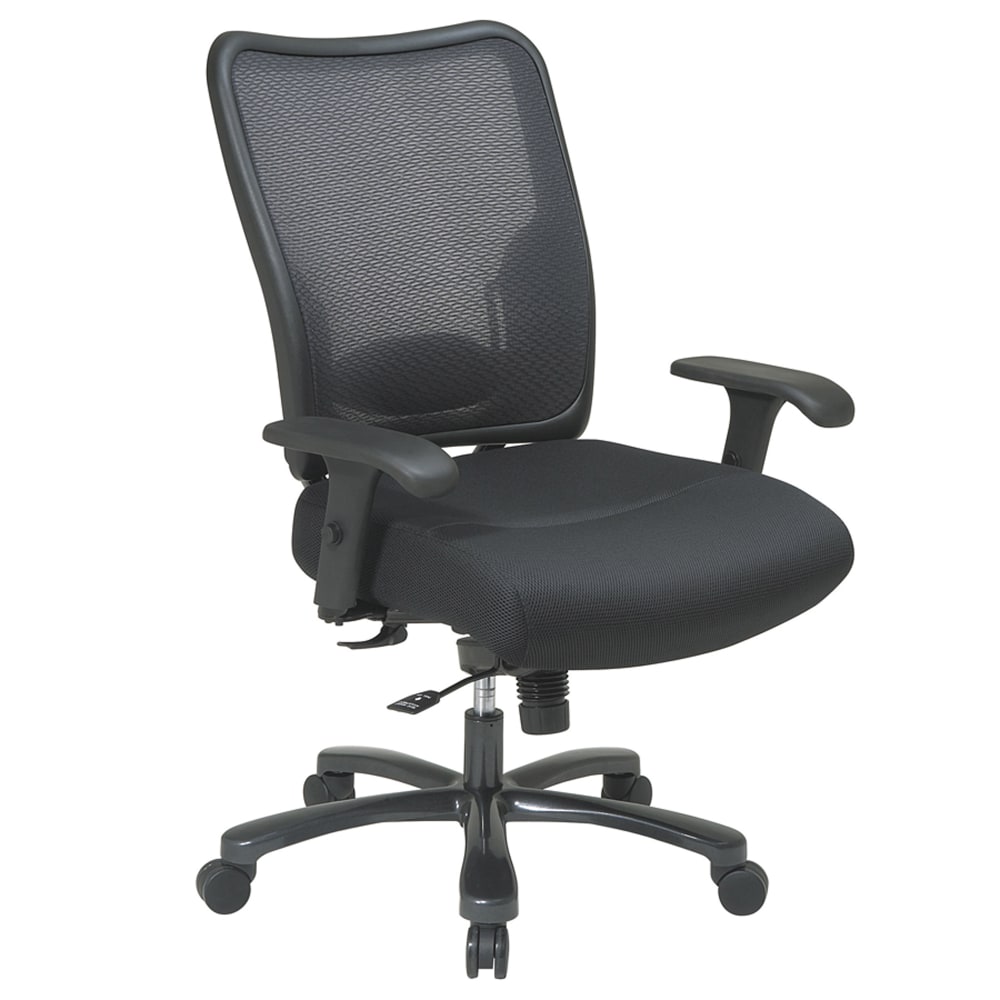 Office Star Big And Tall Fabric/Air Grid Mesh Back High-Back Chair, Black MPN:75-37A773