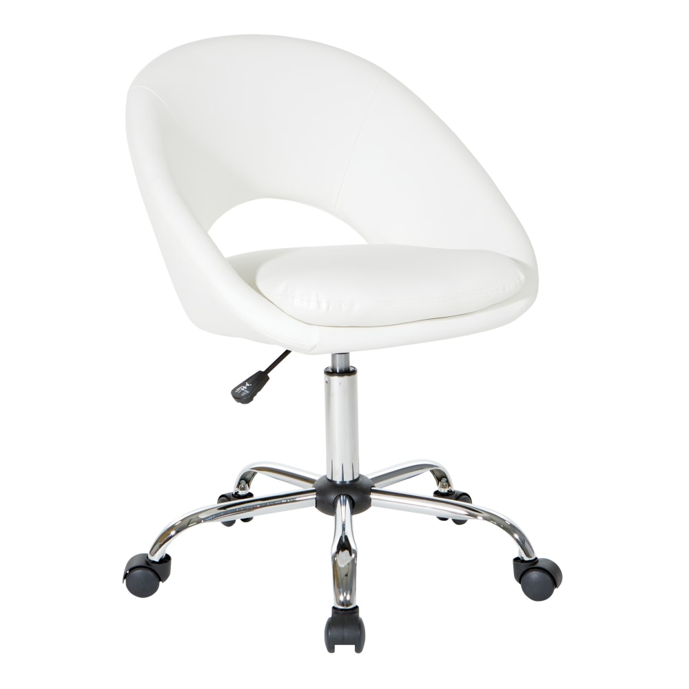 Office Star Milo Mid-Back Office Chair, White/Chrome MPN:ML26SA-W32
