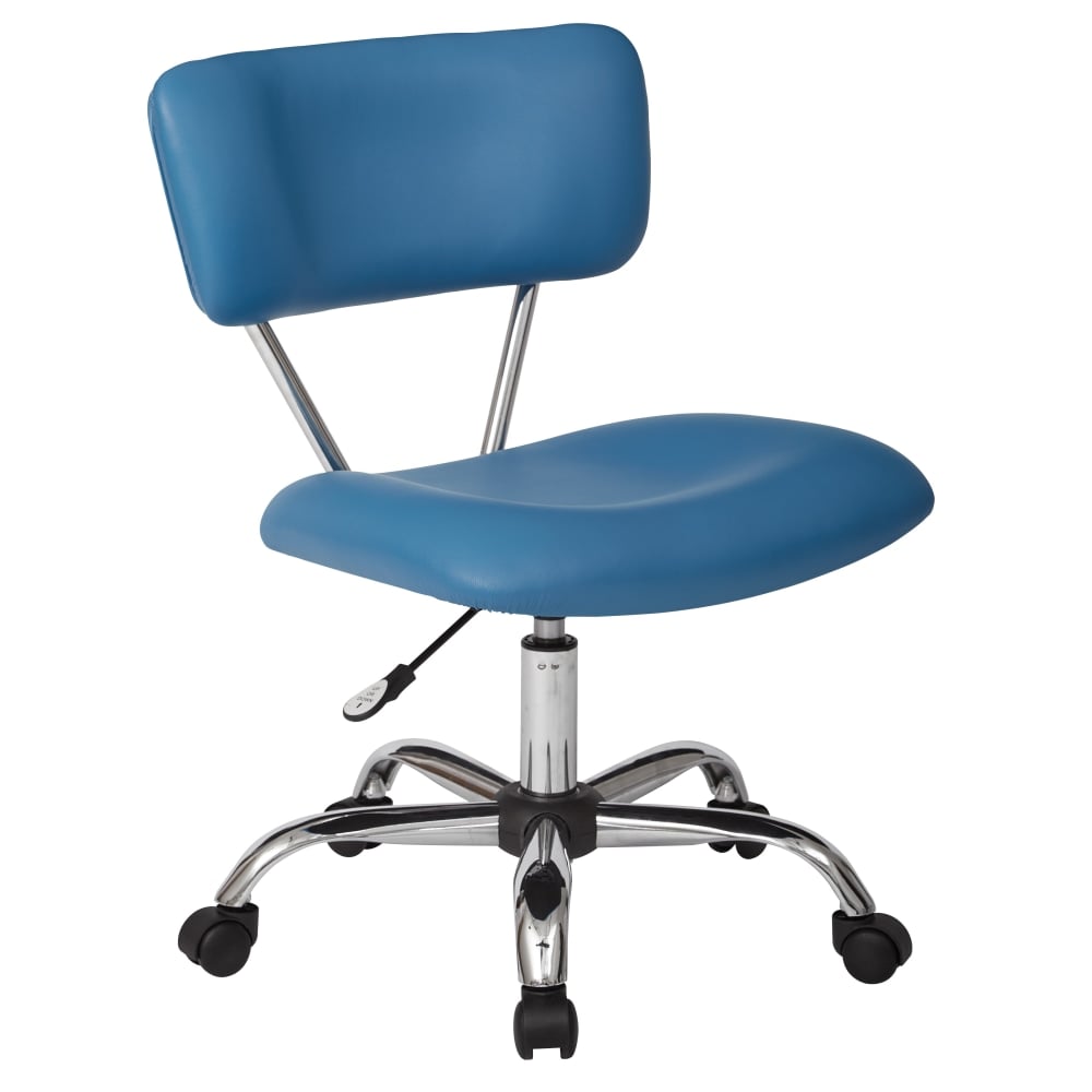 Office Star Avenue Six Vista Bonded Leather Task Chair, Blue/Silver MPN:ST181-U7