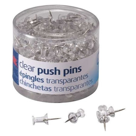 Push Pins, Clear, 1/2