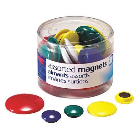 Magnet, Circle, Sizes/Colors, Assrtd, PK30 MPN:92500