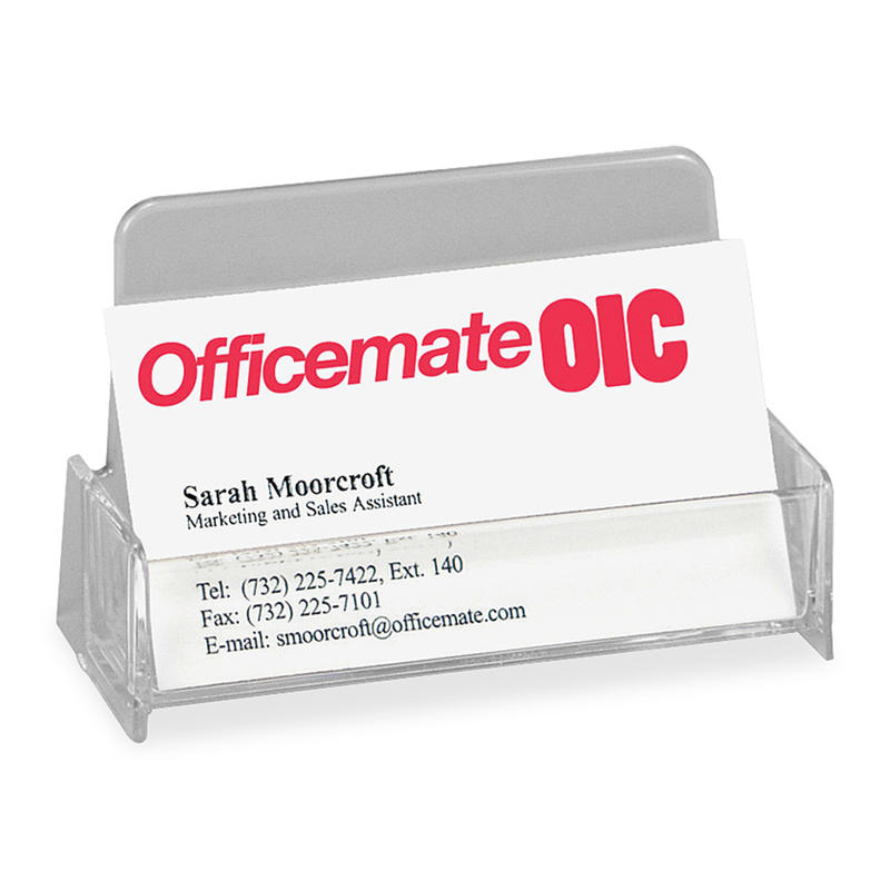 OIC Broad Base Business Card Holder, Clear (Min Order Qty 23) MPN:97832