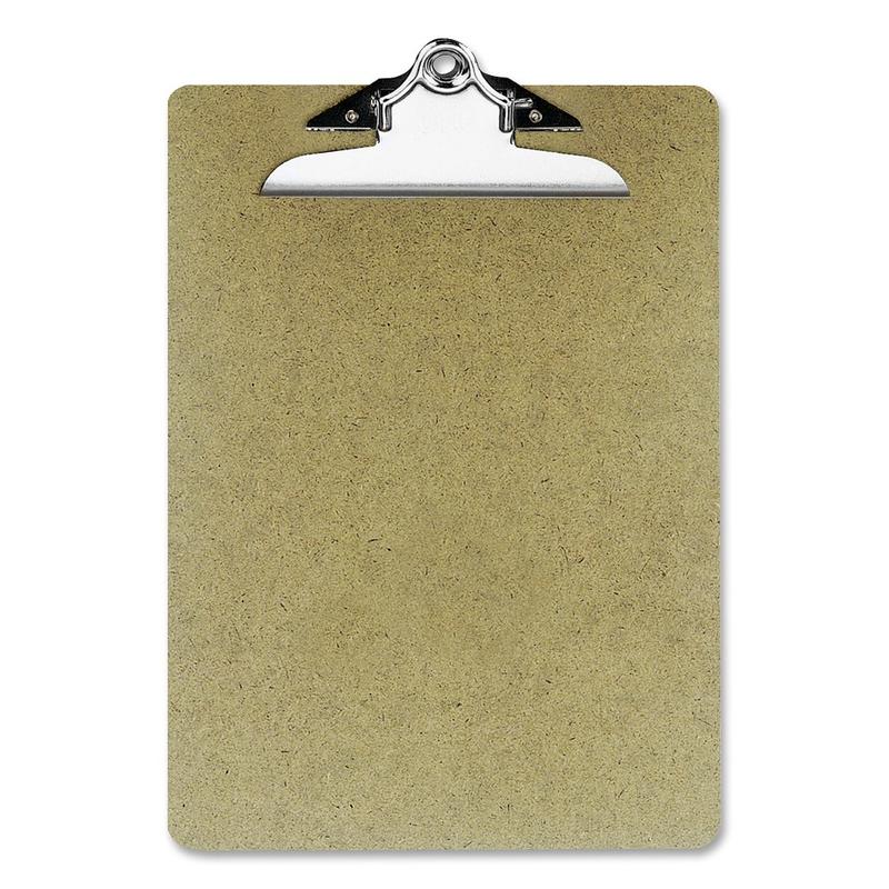 OIC 100% Recycled Hardboard Clipboard, Letter Size, 9in x 12 1/2in, Brown, OIC83100 MPN:83100