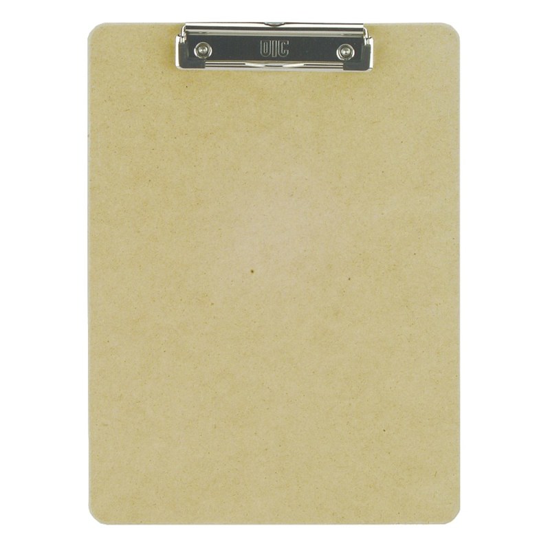 OIC Low-profile Clipboard - 1in Clip Capacity - 9in x 12 1/2in - Low-profile - Hardboard - Brown - 1 Each MPN:83219