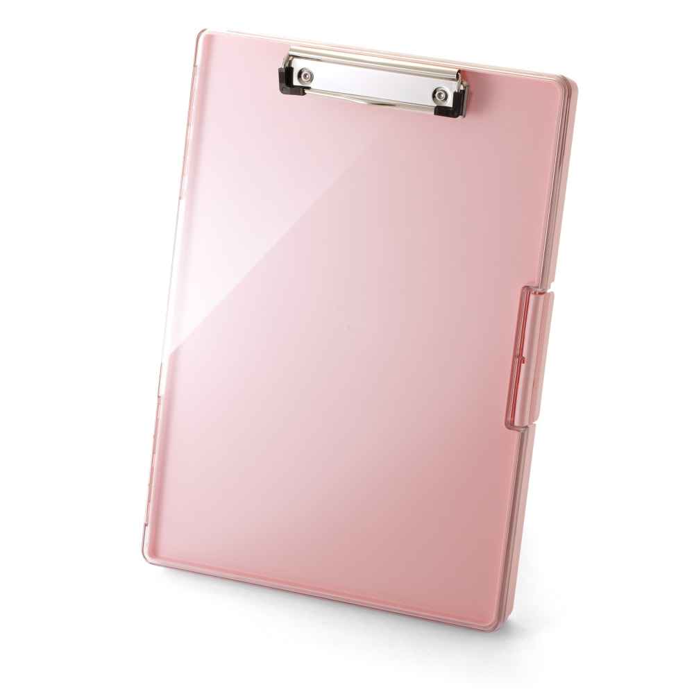 Officemate Clear View Clipboard Storage Box, 9-7/16in x 13-7/16in, Pink MPN:83397
