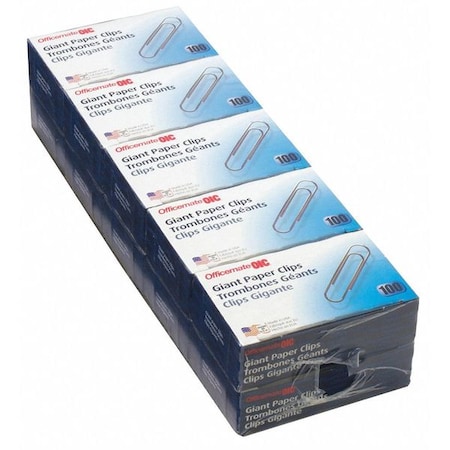 Paper Clips, Large, Silver, Steel, PK1000 MPN:99914
