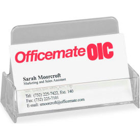 Officemate® Broad Base Business Card Holder Plastic Clear 97832