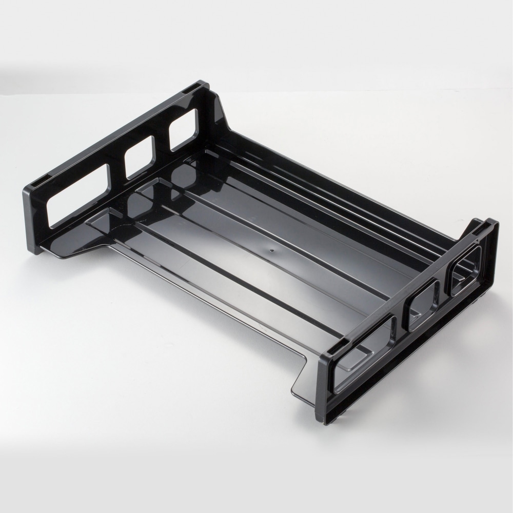 Officemate Recycled Side Load Letter Tray - 1 Compartment(s) - 1 Tier(s) - 2.8inx13.2inx 9in Depth - Stackable, Durable, Handle, Sturdy - 26052 MPN:26052