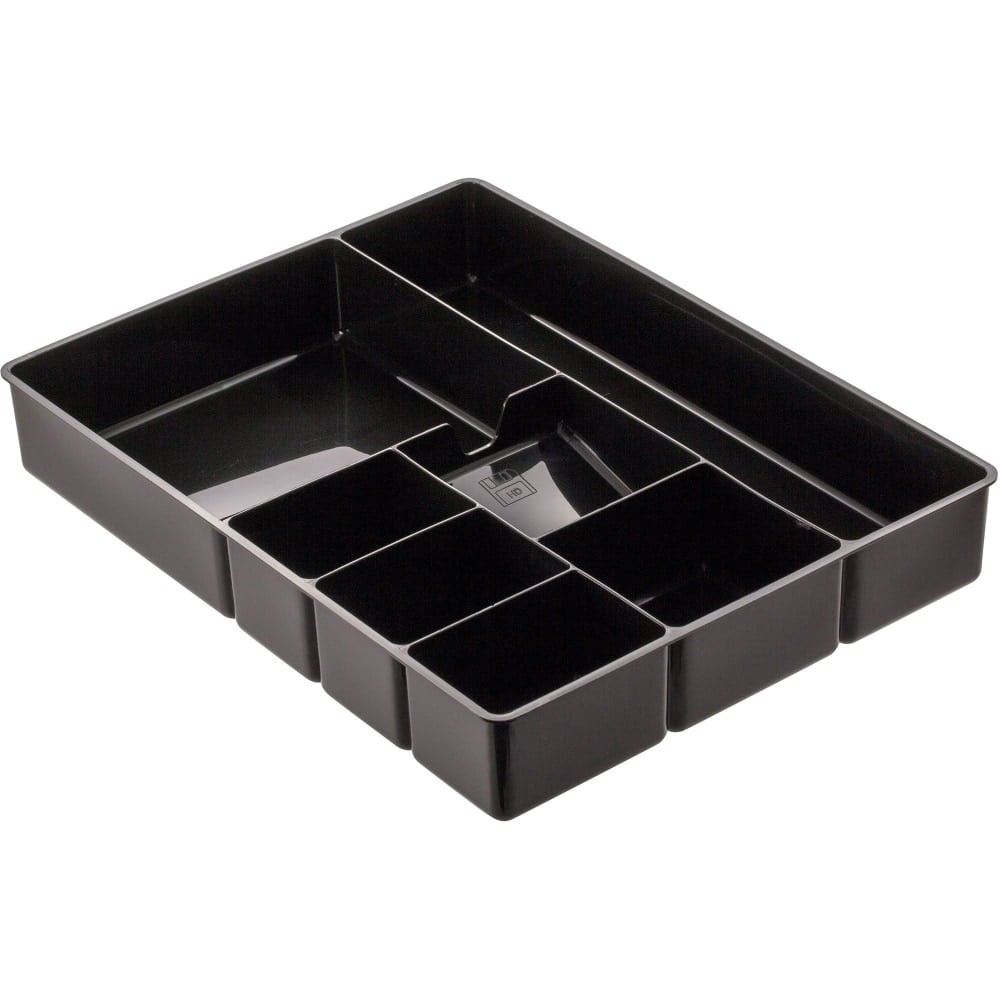 Officemate Plastic 8-Compartment Storage Deep Drawer Organizer Tray, 2 1/4in x 15 1/8in x 11 1/2in, Black (Min Order Qty 7) MPN:21322