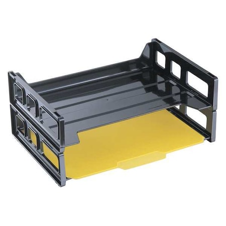 Letter Tray, Black, Plastic, 13 3/16 in W, 9 1/4 in L, 2 3/4 in H, 9