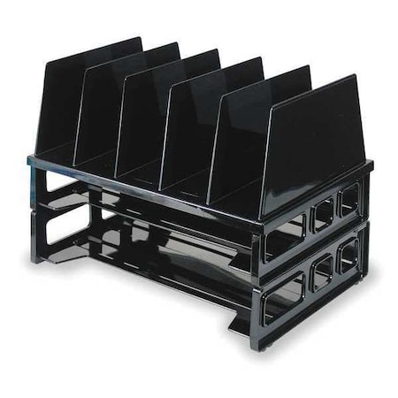 Letter Tray, Black, Plastic, 13 1/2 in W, 9 in L, 10 1/4 in H, 9.1