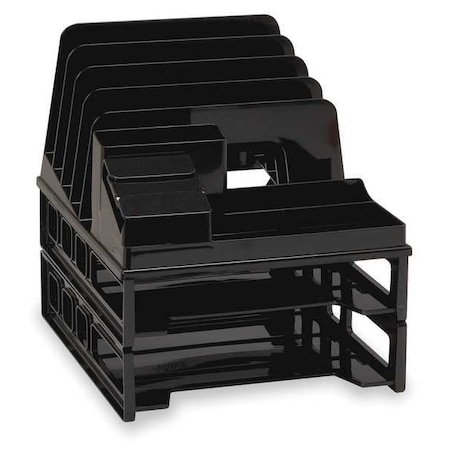 Letter Tray, Black, Plastic, 10 3/4 in W, 9 in L, 11 3/4 in H, 12.8
