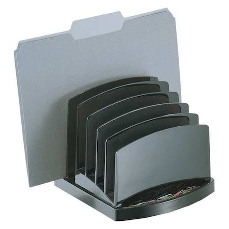 Incline Sorter, Black, Plastic, 7 1/2 in W, 7 1/2 in L, 6 3/8 in H, 6 Number of Compartments MPN:22222