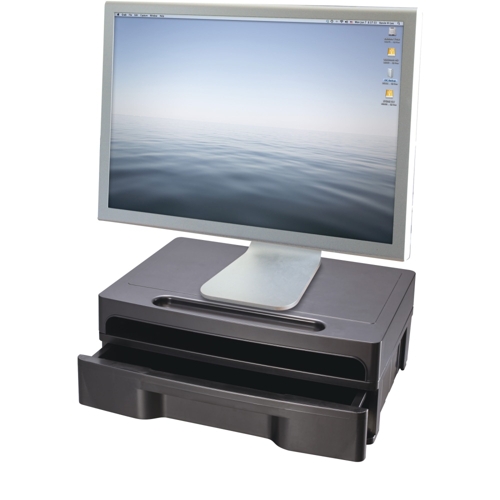 OIC Monitor Stand With Drawer, Black MPN:22502