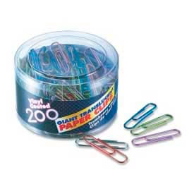 Officemate® Giant Translucent Vinyl-Coated Paper Clips Assorted 200/Tub 97212