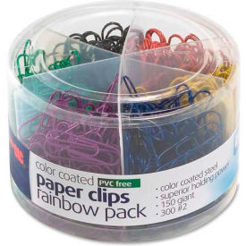 Officemate® Metallic Color Coated Paper Clips Assorted Sizes Assorted 450/Pack 97227