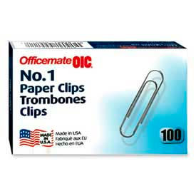 Officemate® No. 1 Paper Clips Silver 100/Box 99911