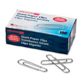 Officemate® Giant Non-Skid Paper Clips Silver 100/Box 99915