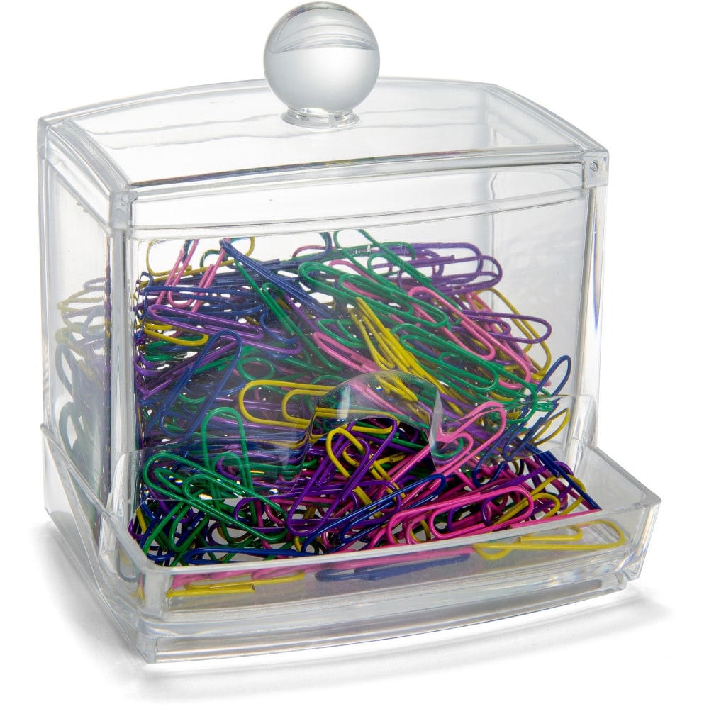 OIC Officemate 93697 Self Dispensing Paper Clip Holder w/250 Assorted Color Paper Clips, Clear Clear PVC free 1 Each MPN:93697