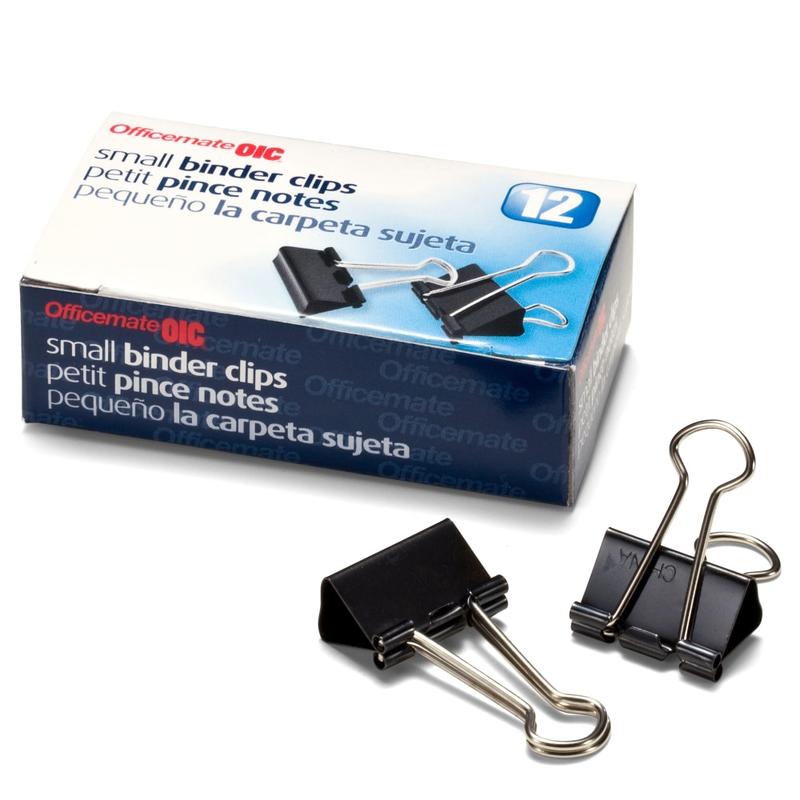 OIC Binder Clips, Small, 3/4in, Black, Box Of 12 (Min Order Qty 109) MPN:99020