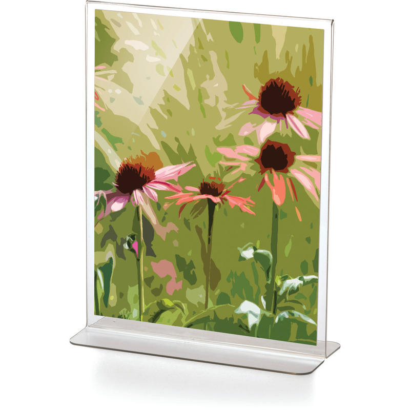 Officemate Upright Plastic Sign Holder, Vertical, 11inH x 8-1/2inW x 1/2inD, Clear MPN:OIC23005