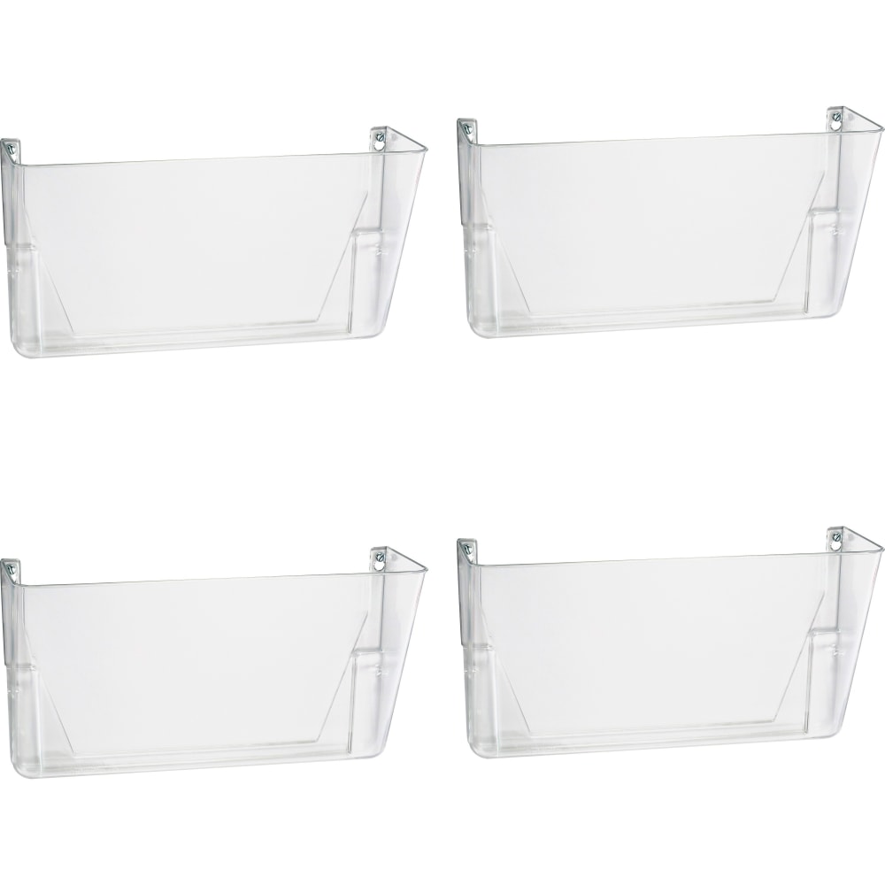 OIC Wall Mountable Plastic Space-Saving Files, 7in x 13in x 4.1in, Clear, Carton Of 4 MPN:21434CT