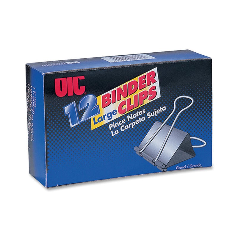 OIC Binder Clips, Large, 2in, Black, Box Of 12 (Min Order Qty 12) MPN:OIC99100
