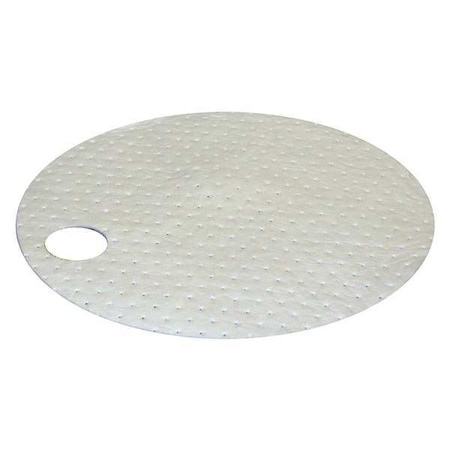 Sorbent Pad, 5 gal, 22 in Dia., Oil, White, 25 PK MPN:L71390G