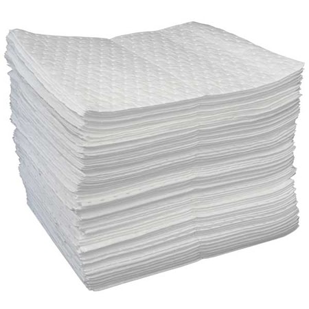 Sorbent Pad, 25 gal, 15 in x 19 in, Universal, White, Polypropylene MPN:L90812