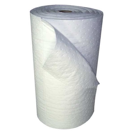 Sorbent Roll, 36 gal, 30 in x 150 ft, Oil, White, Polypropylene MPN:L90813