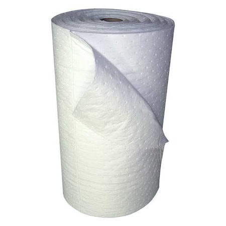 Sorbent Roll, 48 gal, 30 in x 150 ft, Oil, White, Polypropylene MPN:L90814G