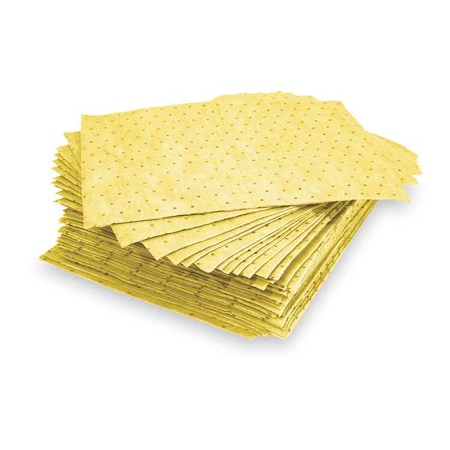 Sorbent Pad, 19 gal, 15 in x 19 in, Universal, Yellow, 100 PK MPN:L90834