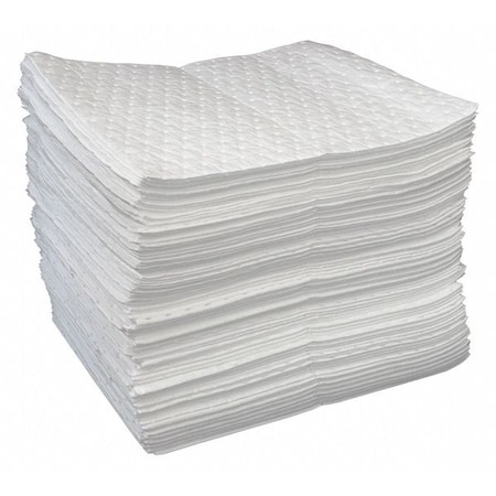 Sorbent Pad, 19 gal, 15 in x 19 in, Oil, White, 100 PK MPN:L90904
