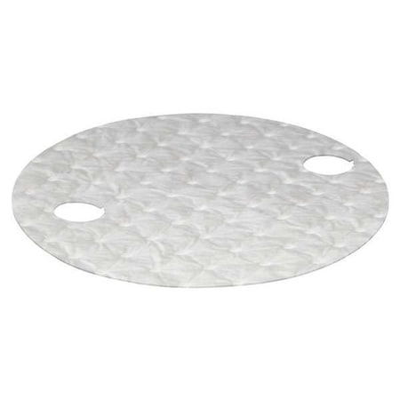 Sorbent Pad, 22 in Dia., Oil, White, Polypropylene MPN:L90910