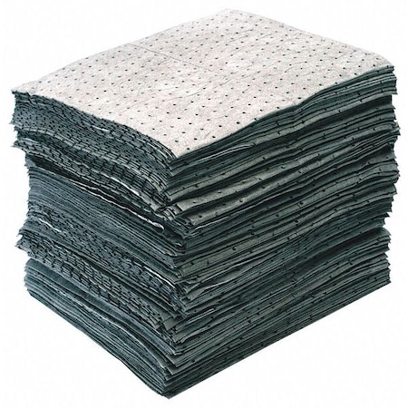 Sorbent Pad, 26 gal, 15 in x 19 in, Universal, Gray, Polypropylene MPN:L91003