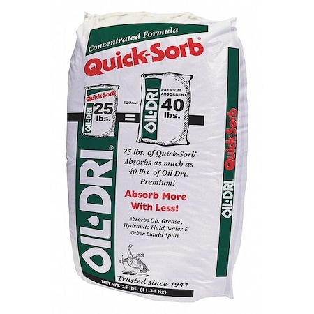 Loose Absorbent, 3 Gallon Volume Absorbed per Package, 25 lb Weight Bag, Not Scented MPN:I05025-G70