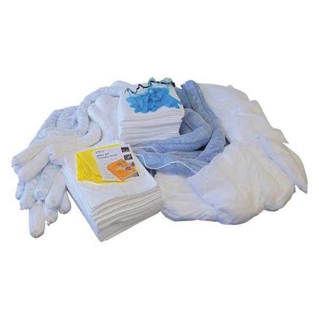 Spill Kit Refill, 108 gal Volume Absorbed per Kit, 95 gal Capacity, Box, White MPN:L90395R