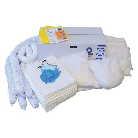 Spill Kit, 5 gal Volume Absorbed per Kit, 40 gal Capacity, Box, White MPN:L90430R