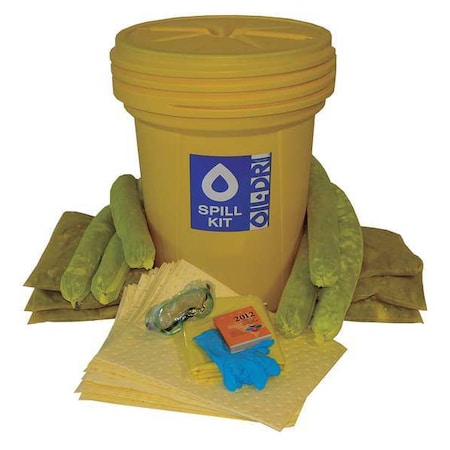 Spill Kit, 20 gal Volume Absorbed per Kit, 30 gal Capacity, Drum, Yellow MPN:L90730G
