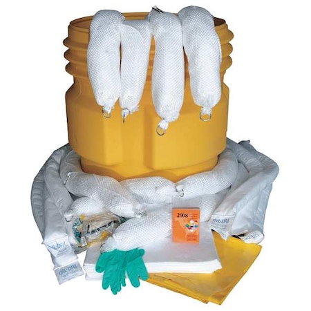 Spill Kit, 50 gal Volume Absorbed per Kit, 65 gal Capacity, Drum, Yellow MPN:L90865