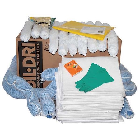 Spill Kit Refill, 50 gal Volume Absorbed per Kit, Box, White MPN:L90865R