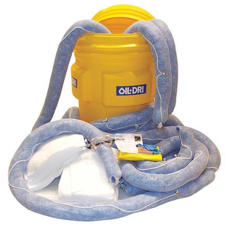 Spill Kit, 78 gal Volume Absorbed per Kit, 95 gal Capacity, Drum, Yellow MPN:L90943G