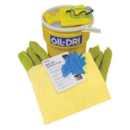 Spill Kit, 10 gal Volume Absorbed per Kit, 10 gal Capacity, Lab Pack, Yellow MPN:L91310