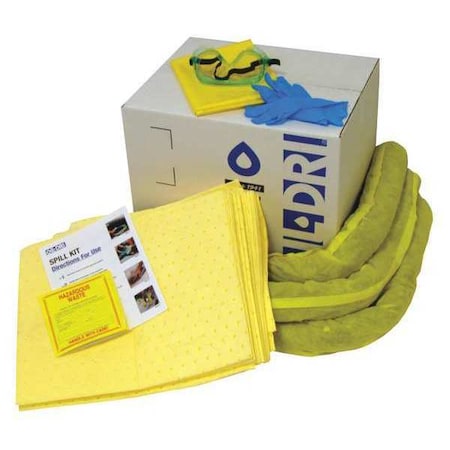 Spill Kit Refill, 10 gal Volume Absorbed per Kit, 10 gal Capacity, Box, Yellow MPN:L91310R