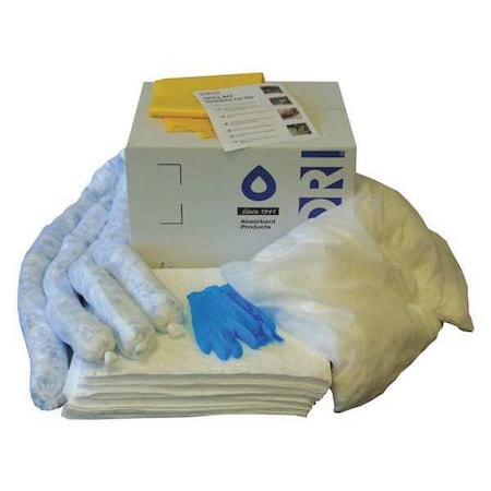 Spill Kit Refill, 13 gal Volume Absorbed per Kit, 15 gal Capacity, Box, White MPN:L91315R