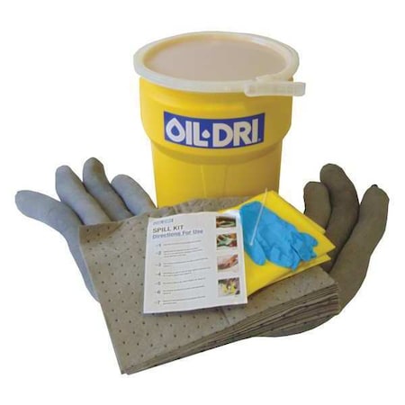 Spill Kit, 12 gal Volume Absorbed per Kit, 10 gal Capacity, Lab Pack, Gray MPN:L91410