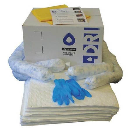 Spill Kit Refill, 10 gal Volume Absorbed per Kit, 10 gal Capacity, Box, White MPN:L91510R